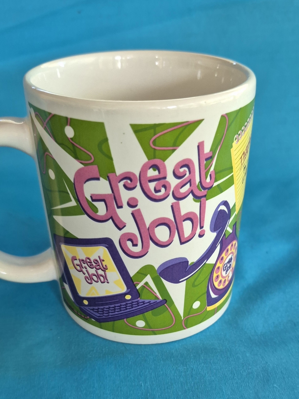 Great Job Coffee Mug Stoneware Tea Latte Thanks Phone Computer